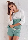 Lascana Women's Side Stripe Lounge Shorts In Green