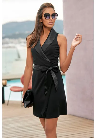 Lascana Women's Sleeveless Blazer Dress In Black