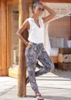 Lascana Women's Smocked Elastic Hem Pants In Gray