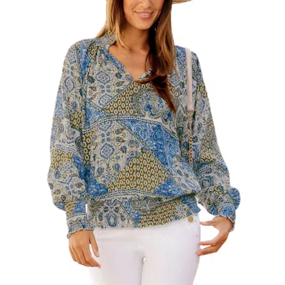 Lascana Women's Smocked Pattern Blouse In Multi