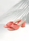 Lascana Women's Square Toe Block Heels In Pink