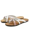Lascana Women's Strap Detail Leather Sandals In Multi
