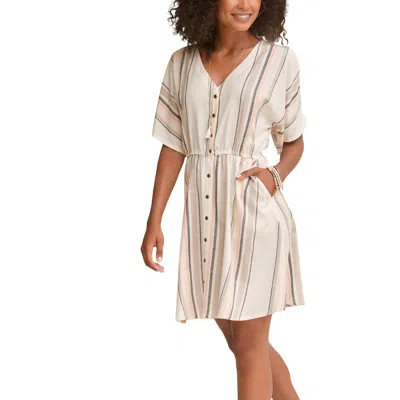 Lascana Women's Striped Button Down Dress In Multi