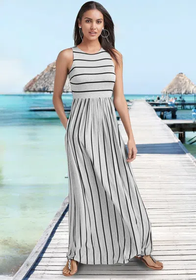 Lascana Women's Striped Sleeveless Maxi Dress In Multi