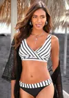 Lascana Women's Striped Triangle Bikini Top In Multi