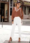 Lascana Women's Structured Cargo Pants In White