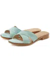 Lascana Women's Suede Cross Strap Mules In Green