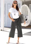 Lascana Women's Tie Waist Culottes In Multi