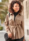 Lascana Women's Utility Style Shirt Jacket In Beige