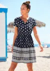 Lascana Women's V-neck Patterned Dress In Multi