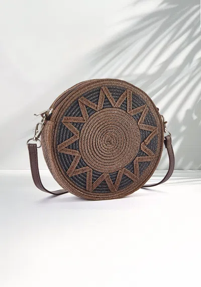 Lascana Women's Woven Sun Round Bag In Multi