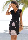 Lascana Women's Wrap Look Boho Dress In Multi