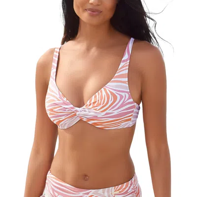 Lascana Women's Zebra Print Underwire Bikini Top In Pink