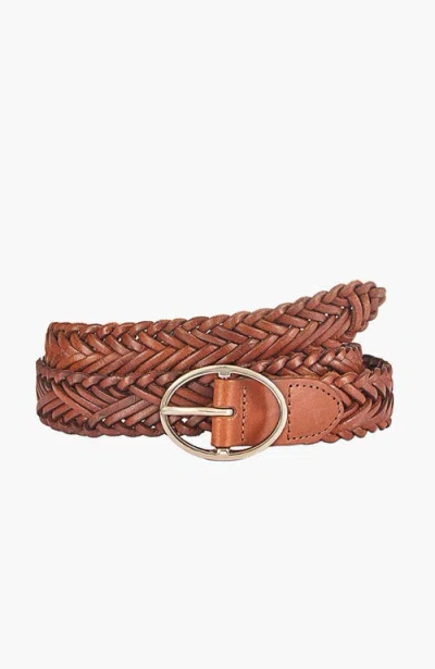 Lascana Woven Leather Belt In Brown