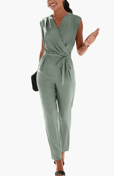Lascana Wrap Look Jumpsuit In Metallic