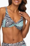 Lascana Zebra Print Underwire Bikini Top Size 34b In Multi
