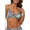 Lascana Zebra Print Underwire Bikini Top Size 34b In Blue