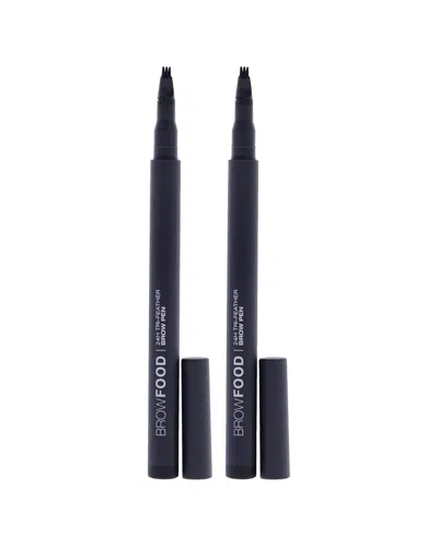 LASHFOOD LASHFOOD WOMEN'S 0.03OZ CHARCOAL BROWFOOD 24H TRI FEATHER - PACK OF 2