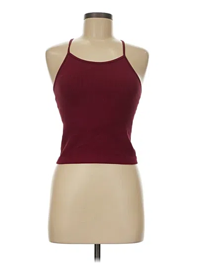 Pre-owned Laslulu Tank Top Burgundy Halter Neckline Tops