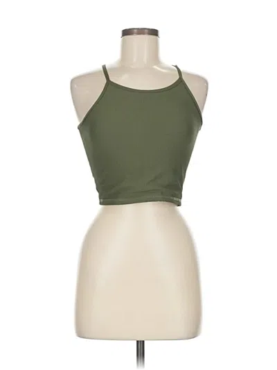 Pre-owned Laslulu Tank Top Green Halter Neckline Tops