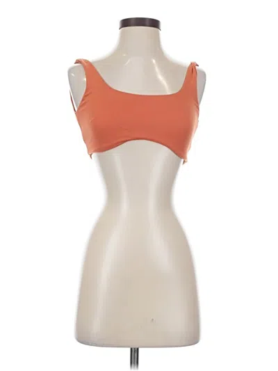 Pre-owned Laslulu Tank Top Orange Strapless Neckline Tops