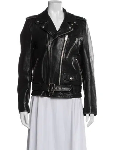 Pre-owned L'assemblage Du Cuir Leather Biker Jacket In Black