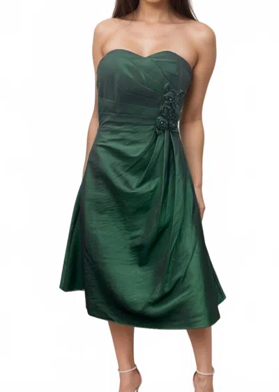 Last Dress Rosette Kiss Enchanting Strapless Dress In Emerald In Gold
