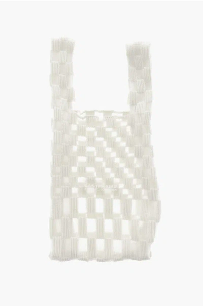 Last Frame Checked Tote Bag With See-through Details In White