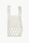 Last Frame Checked Tote Bag With See-through Details In Beige