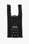 Last Frame Checked Tote Bag With See-through Details In Black