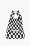 Last Frame Knitted Checked Mini Tote Bag With Faux Leather Shoulder Str