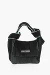 Last Frame Two-tone Knitted Obi Bag With Knotted Handle In Black