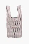 Last Frame Two-tone Knitted Tote Bag With Cut-out Details In Pink
