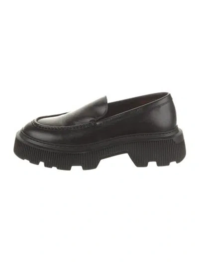 Pre-owned Last Leather Loafers In Black