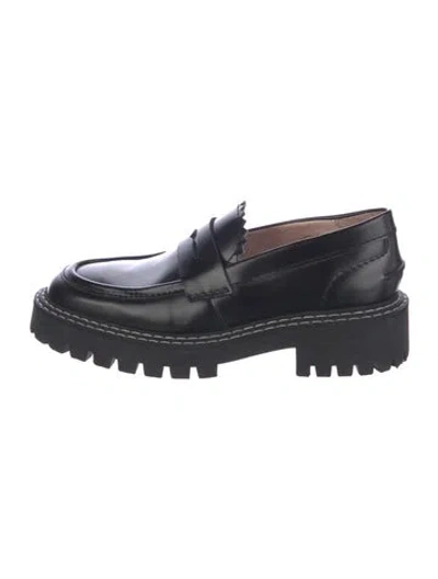 Pre-owned Last Leather Loafers In Black