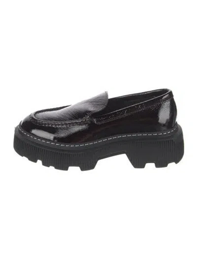 Pre-owned Last Leather Loafers In Black