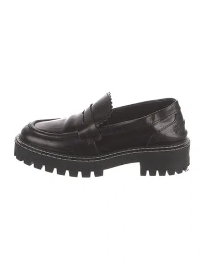 Pre-owned Last Leather Loafers In Black