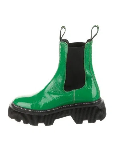 Pre-owned Last Patent Leather Chelsea Boots In Green