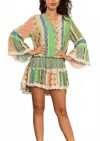 Last Queen Ethnic Print Tunic Dress In Multi In Green