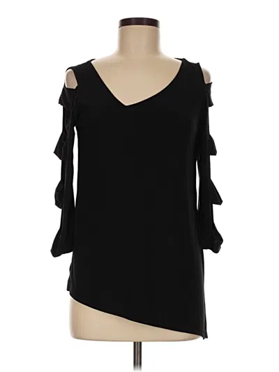 Pre-owned Last Tango 3/4 Sleeve Top Black Cold Shoulder Neckline Tops