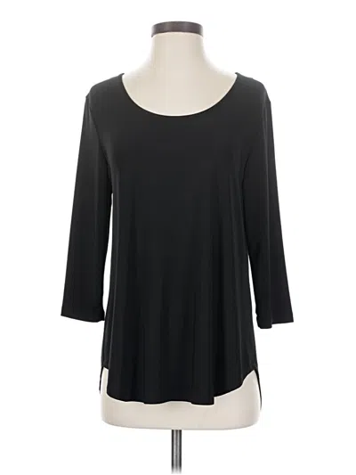 Pre-owned Last Tango 3/4 Sleeve Top Black Scoop Neck Tops