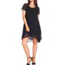Last Tango Chiffon Ruffle Bottom Dress In Black In Black