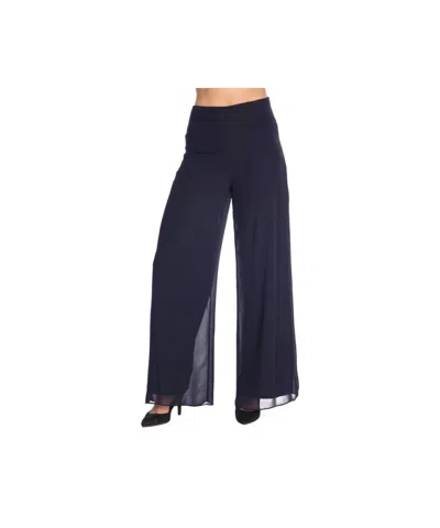 Last Tango Chiffon Wide Leg Pants In Navy In Blue