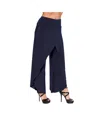 Last Tango Front Crossover Drape Pant In Navy In Blue