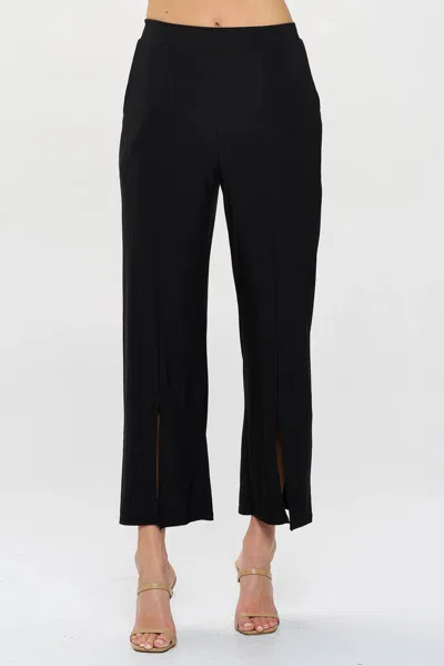 Last Tango Front Slit Crop Pants In Black