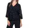 Last Tango Leopard V-neck Top In Black In Black