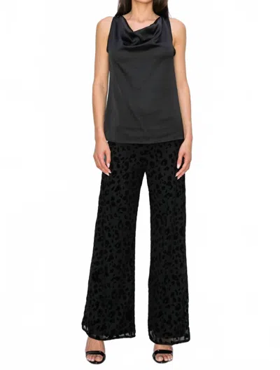 Last Tango Leopard Wide Leg Pants In Black