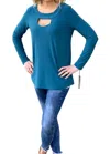 Last Tango Long Sleeve Swing Top In Deep Sea