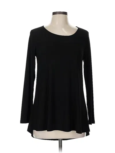 Pre-owned Last Tango Long Sleeve Top Black Boatneck Tops