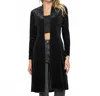 Last Tango Shimmer Long Sleeve Long Duster Jacket In Black In Black